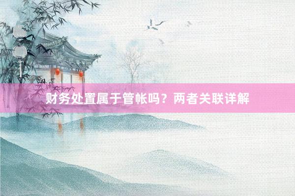 财务处置属于管帐吗？两者关联详解